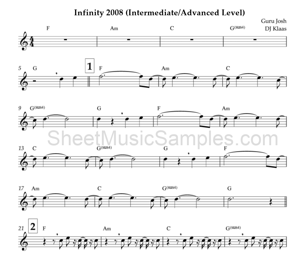 Infinity 2008 (Intermediate/Advanced Level)