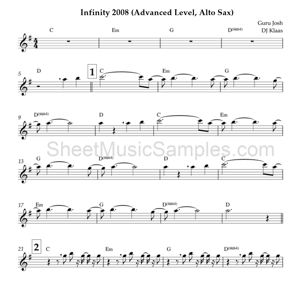 Infinity 2008 (Advanced Level, Alto Sax)