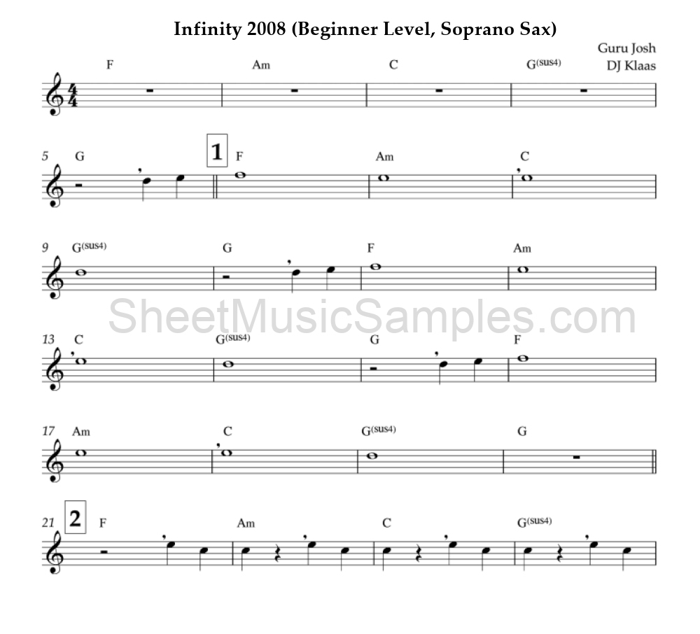 Infinity 2008 (Beginner Level, Soprano Sax)