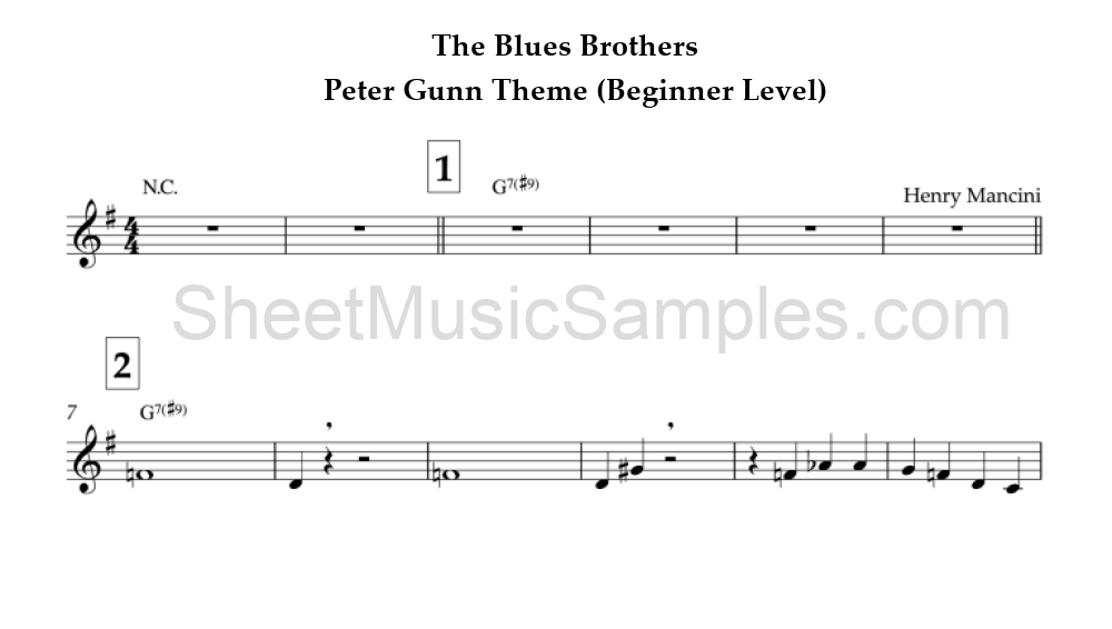 The Blues Brothers - Peter Gunn Theme (Beginner Level)