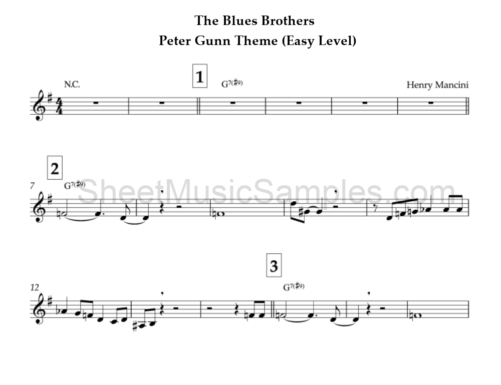 The Blues Brothers - Peter Gunn Theme (Easy Level)