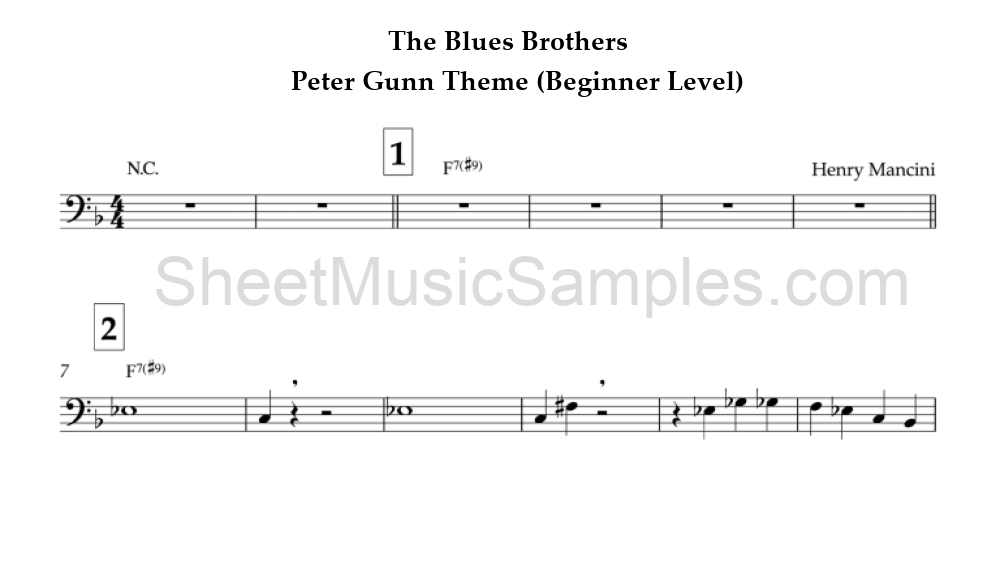 The Blues Brothers - Peter Gunn Theme (Beginner Level)