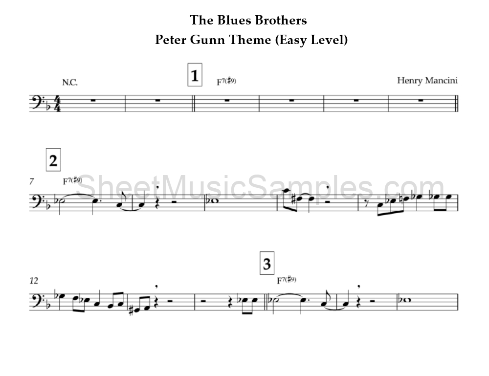 The Blues Brothers - Peter Gunn Theme (Easy Level)