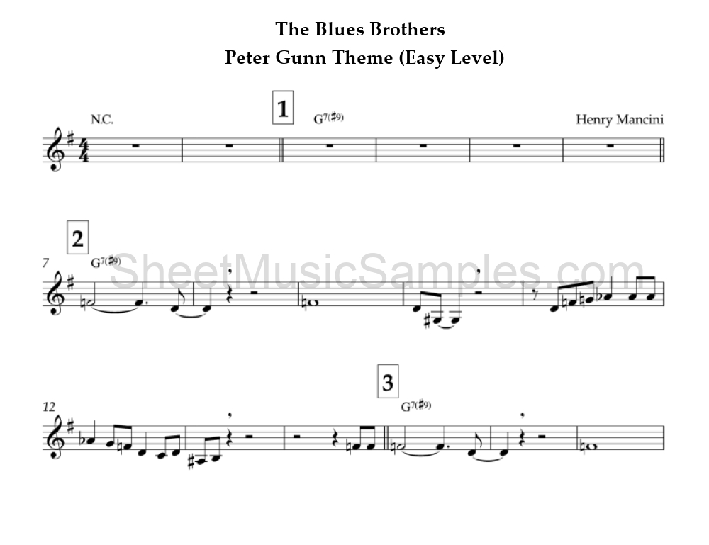 The Blues Brothers - Peter Gunn Theme (Easy Level)