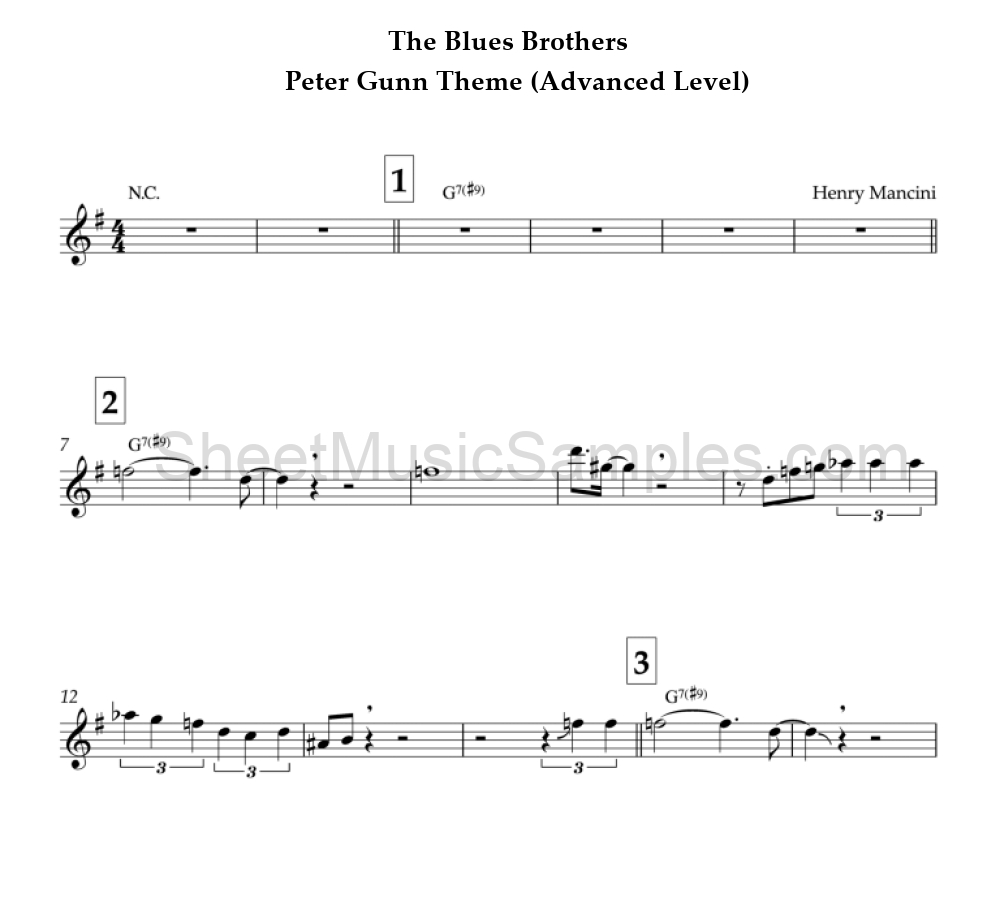 The Blues Brothers - Peter Gunn Theme (Advanced Level)