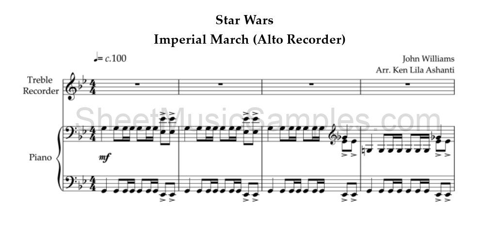 Star Wars - Imperial March (Alto Recorder)