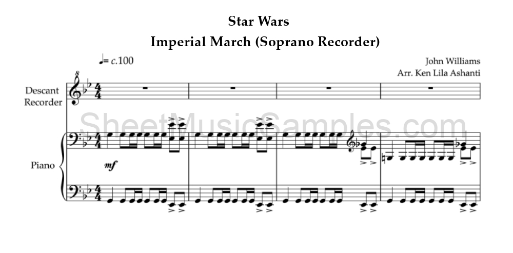 Star Wars - Imperial March (Soprano Recorder)