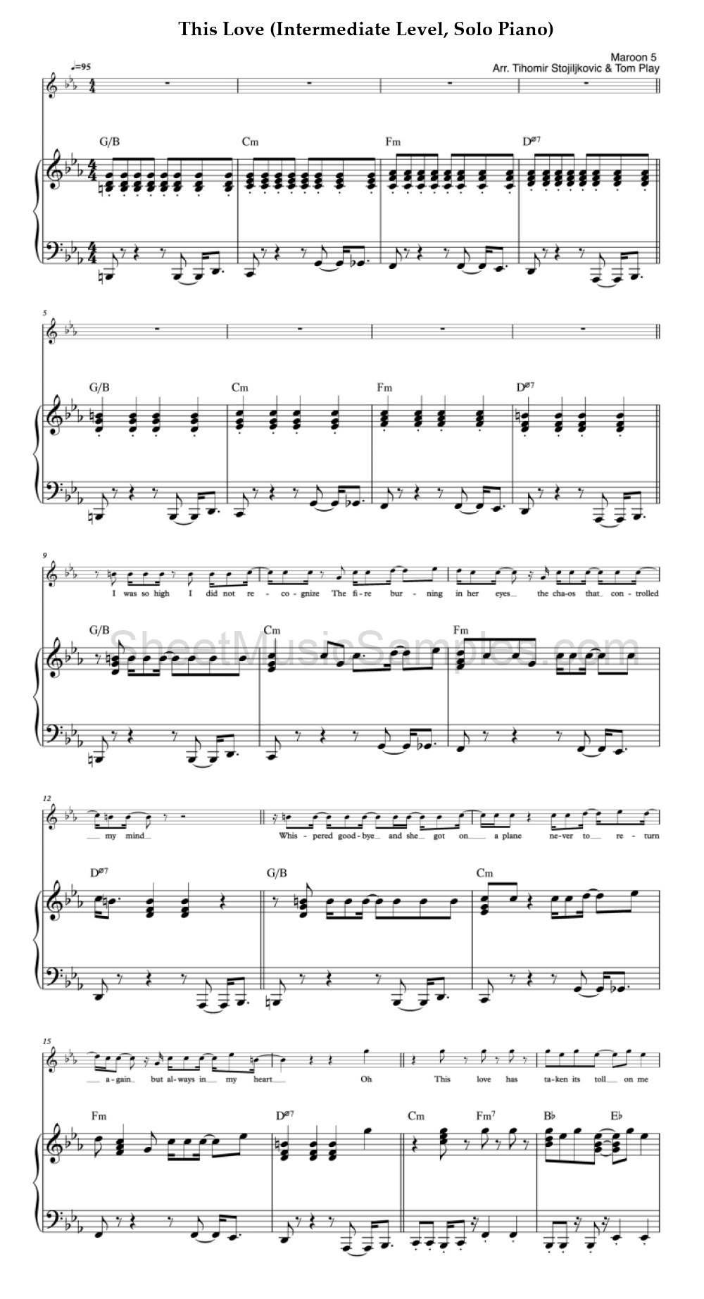 This Love (Intermediate Level, Solo Piano)