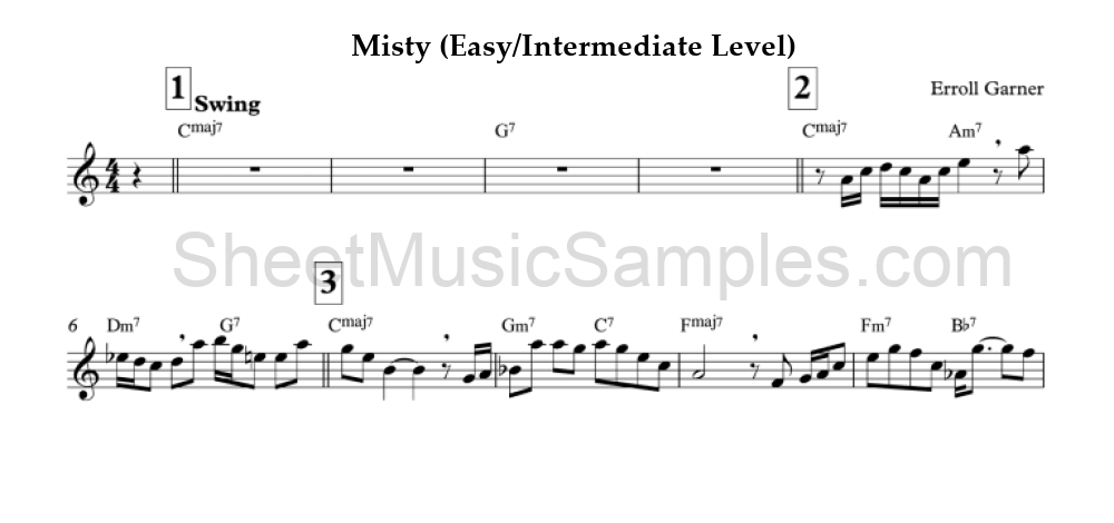 Misty (Easy/Intermediate Level)