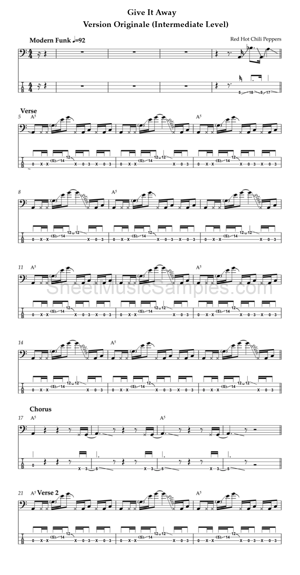 Give It Away - Version Originale (Intermediate Level)