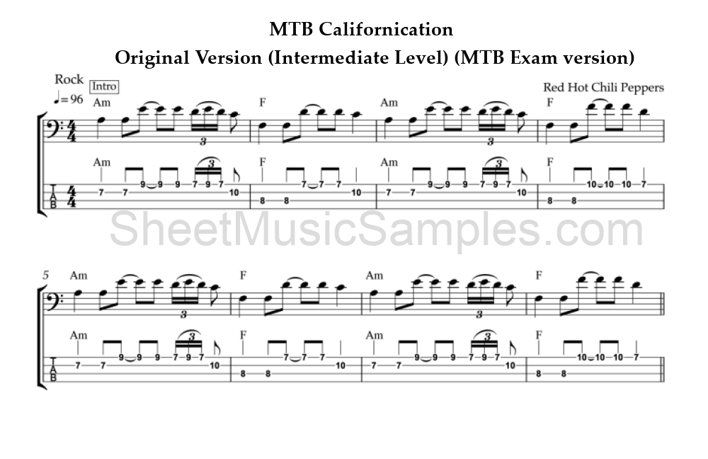 MTB Californication - Original Version (Intermediate Level) (MTB Exam version)