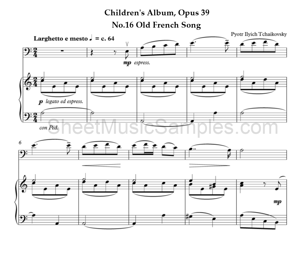 Children's Album, Opus 39 - No.16 Old French Song