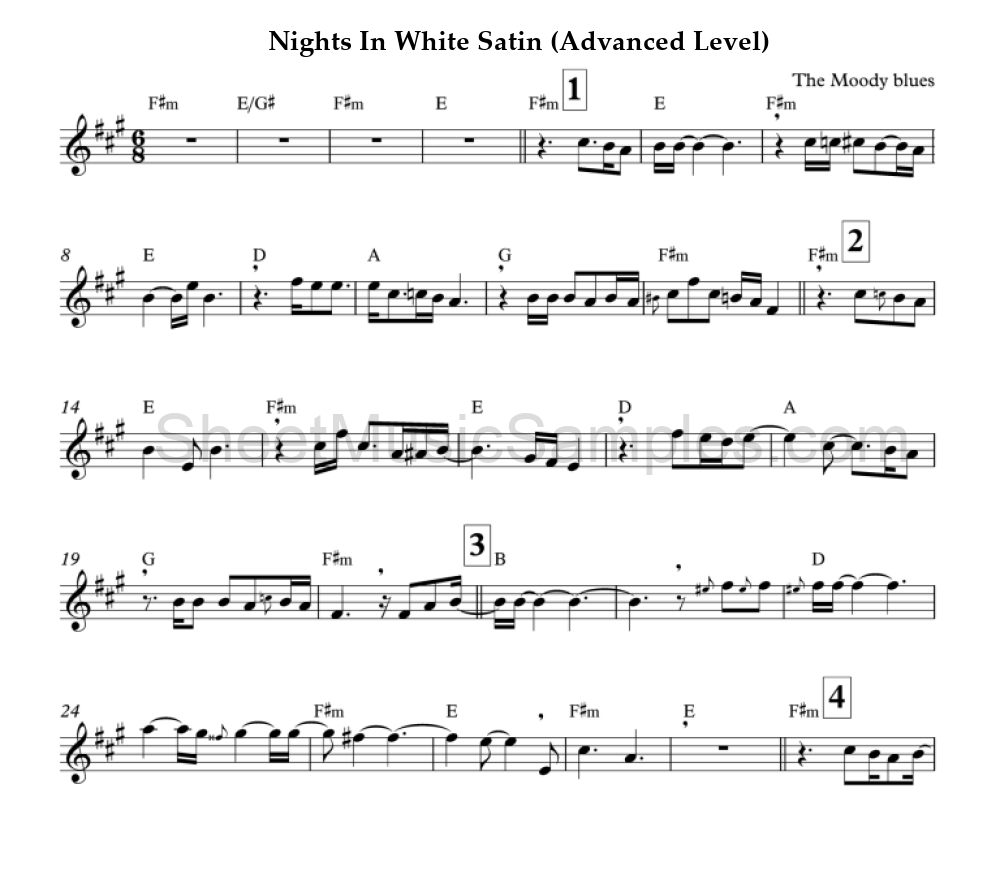 Nights In White Satin (Advanced Level)