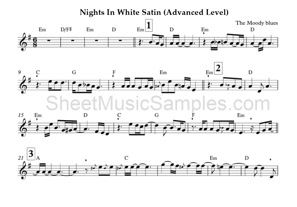 Nights In White Satin (Advanced Level)