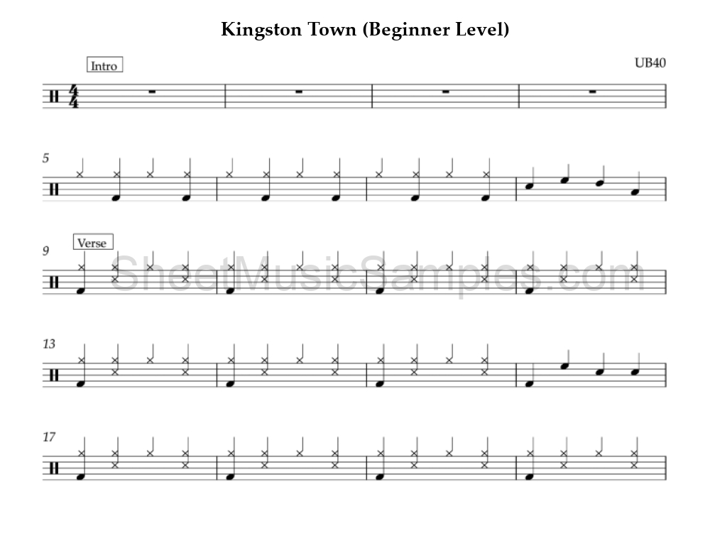 Kingston Town (Beginner Level)