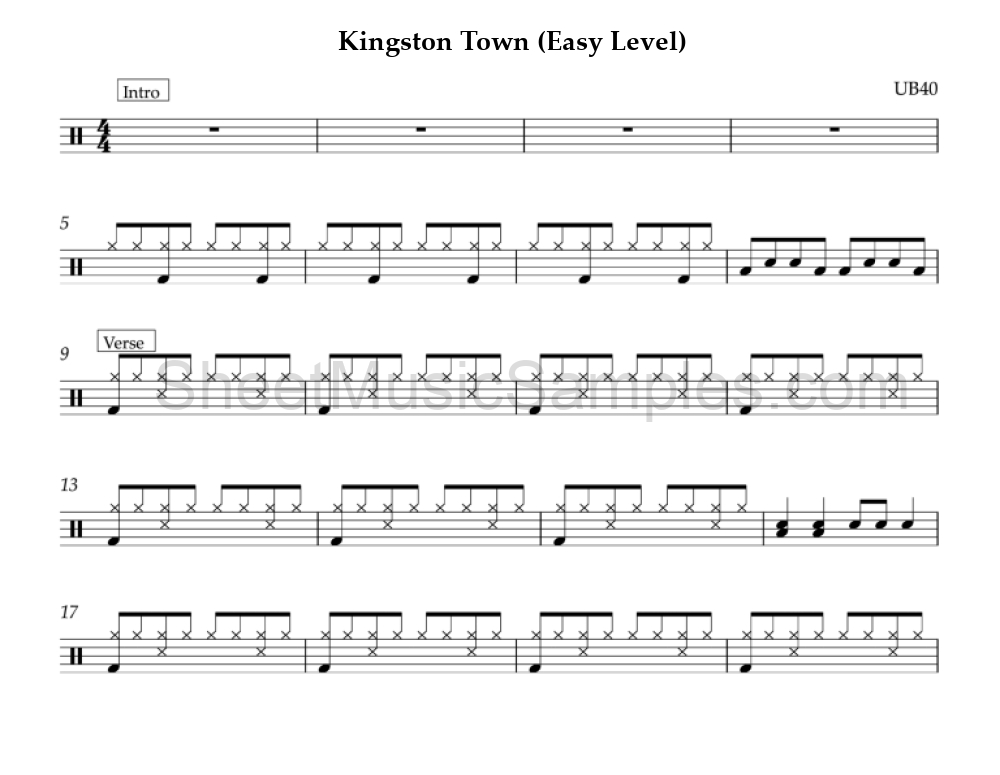 Kingston Town (Easy Level)