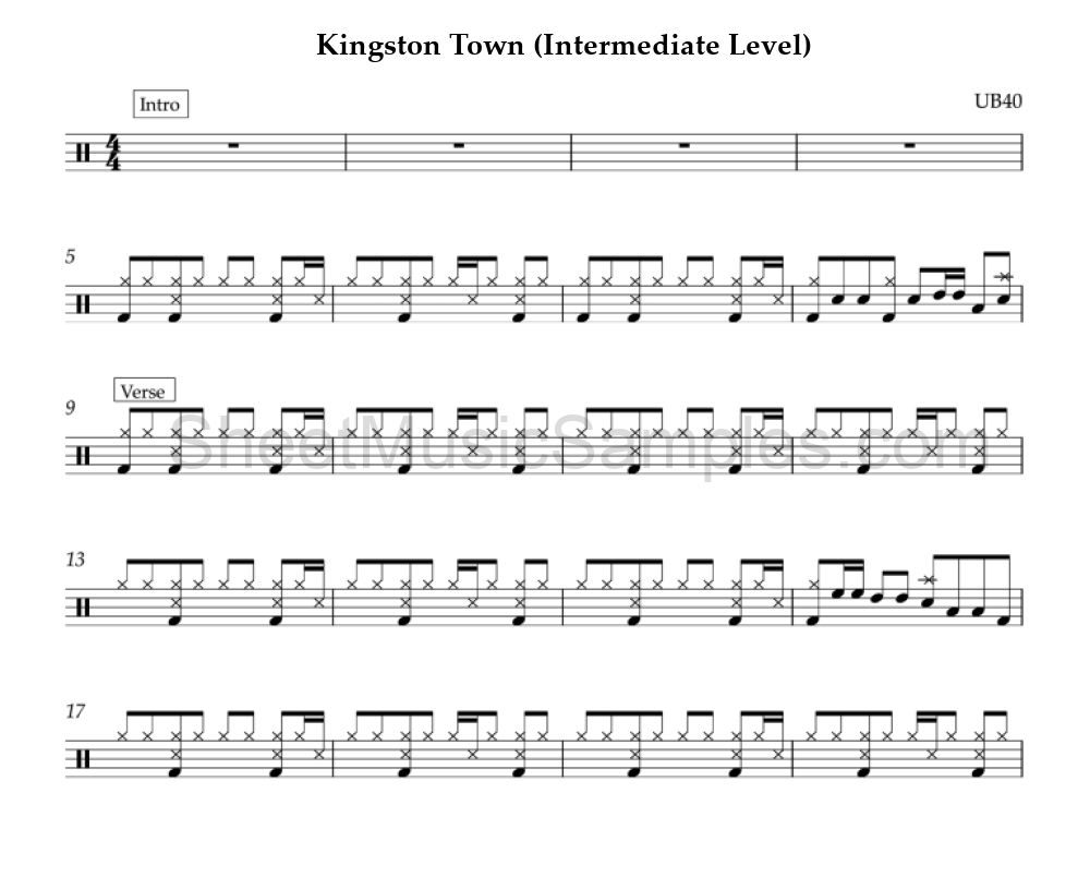 Kingston Town (Intermediate Level)