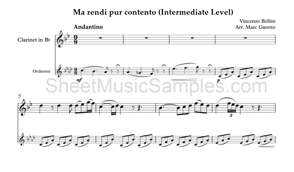 Ma rendi pur contento (Intermediate Level)