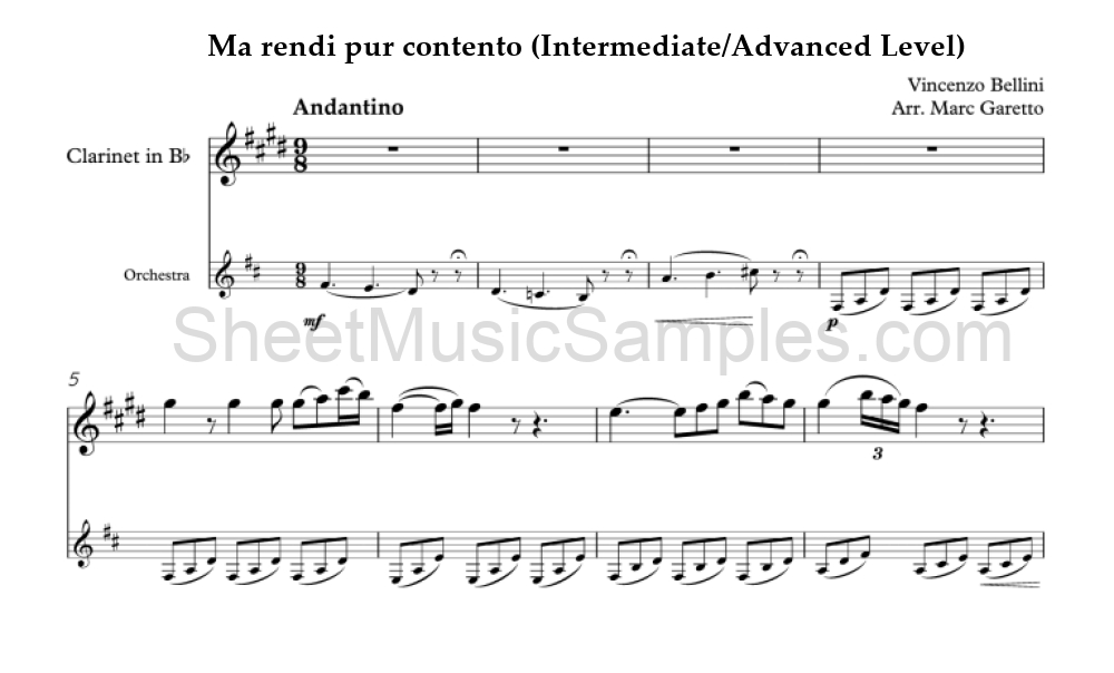 Ma rendi pur contento (Intermediate/Advanced Level)