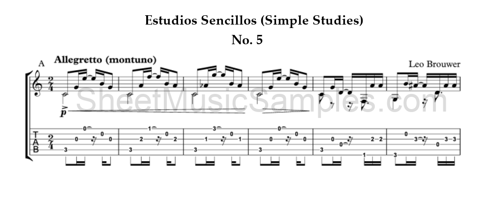 Estudios Sencillos (Simple Studies) - No. 5