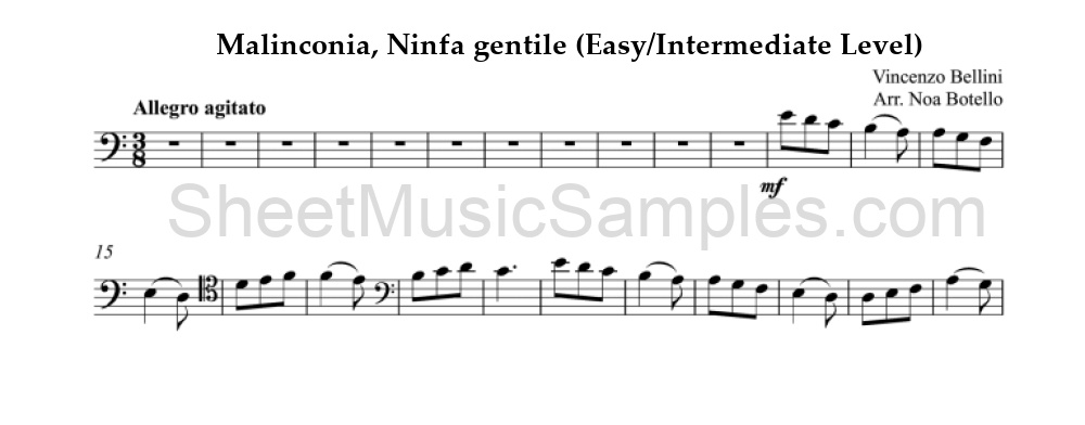 Malinconia, Ninfa gentile (Easy/Intermediate Level)