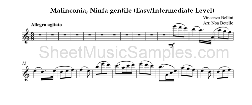 Malinconia, Ninfa gentile (Easy/Intermediate Level)