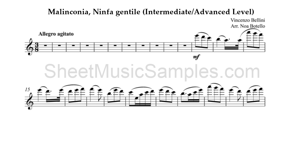 Malinconia, Ninfa gentile (Intermediate/Advanced Level)