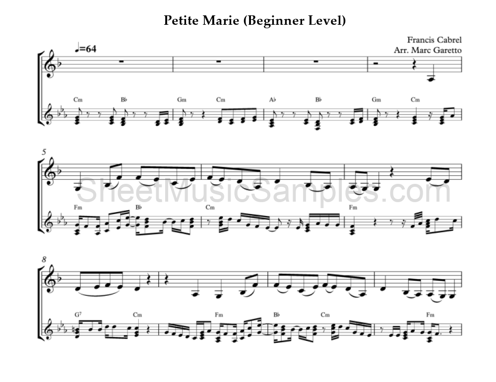 Petite Marie (Beginner Level)