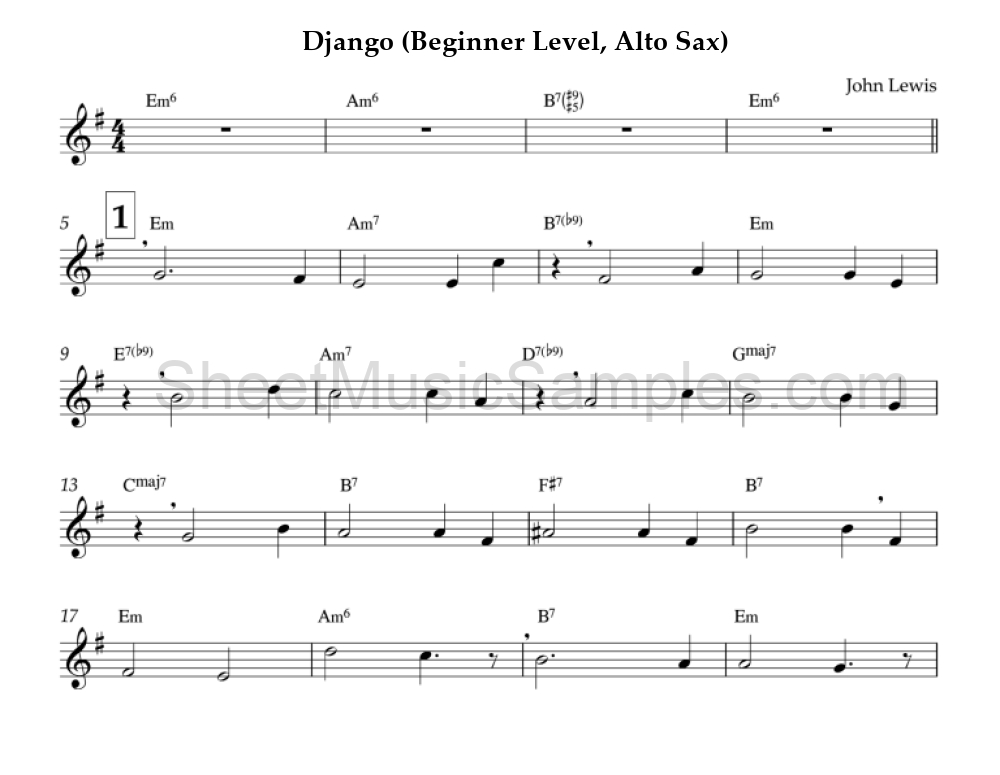 Django (Beginner Level, Alto Sax)