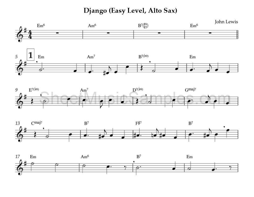 Django (Easy Level, Alto Sax)