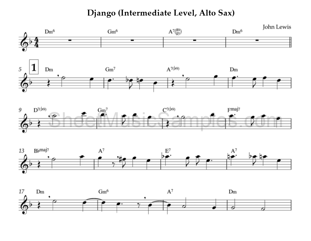 Django (Intermediate Level, Alto Sax)