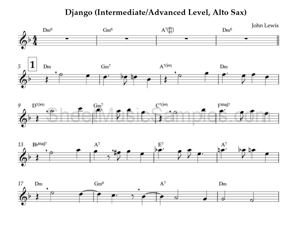 Django (Intermediate/Advanced Level, Alto Sax)