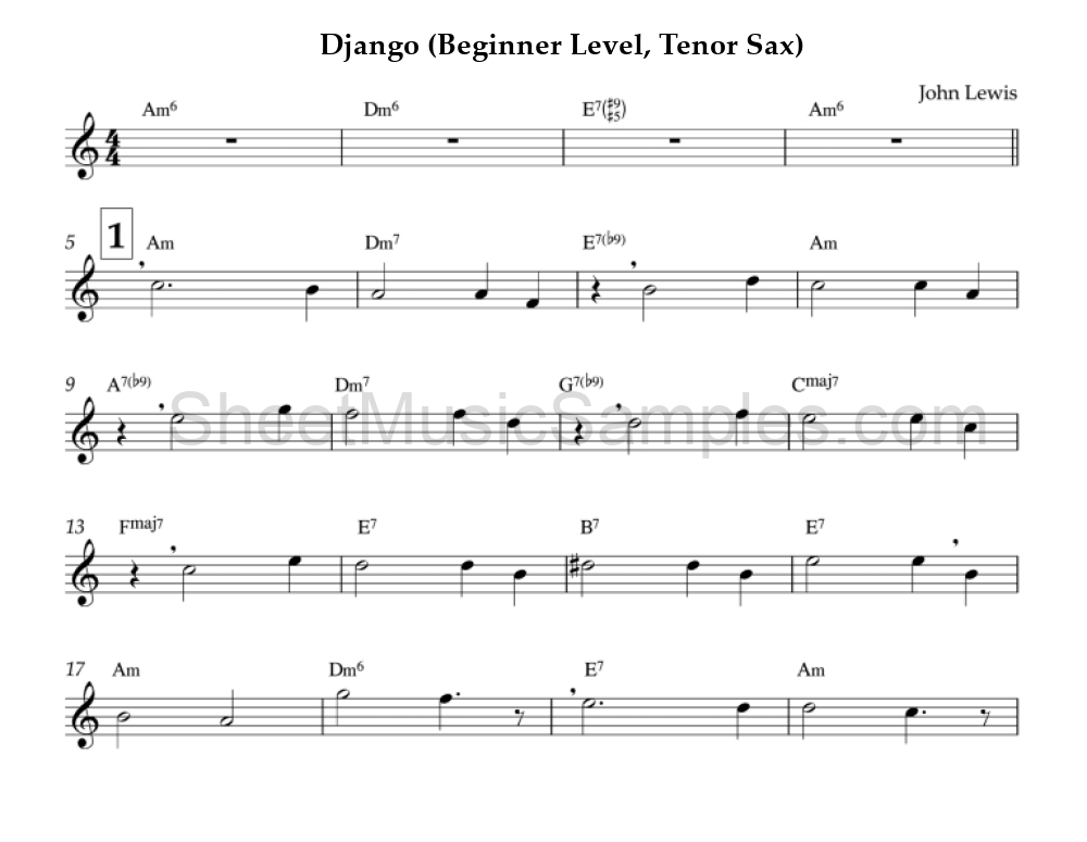 Django (Beginner Level, Tenor Sax)