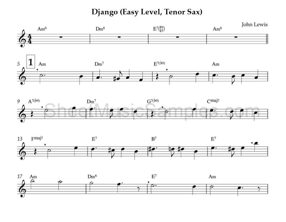 Django (Easy Level, Tenor Sax)