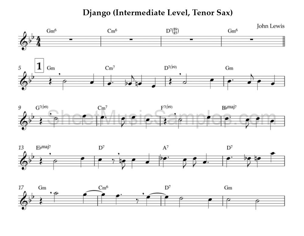 Django (Intermediate Level, Tenor Sax)