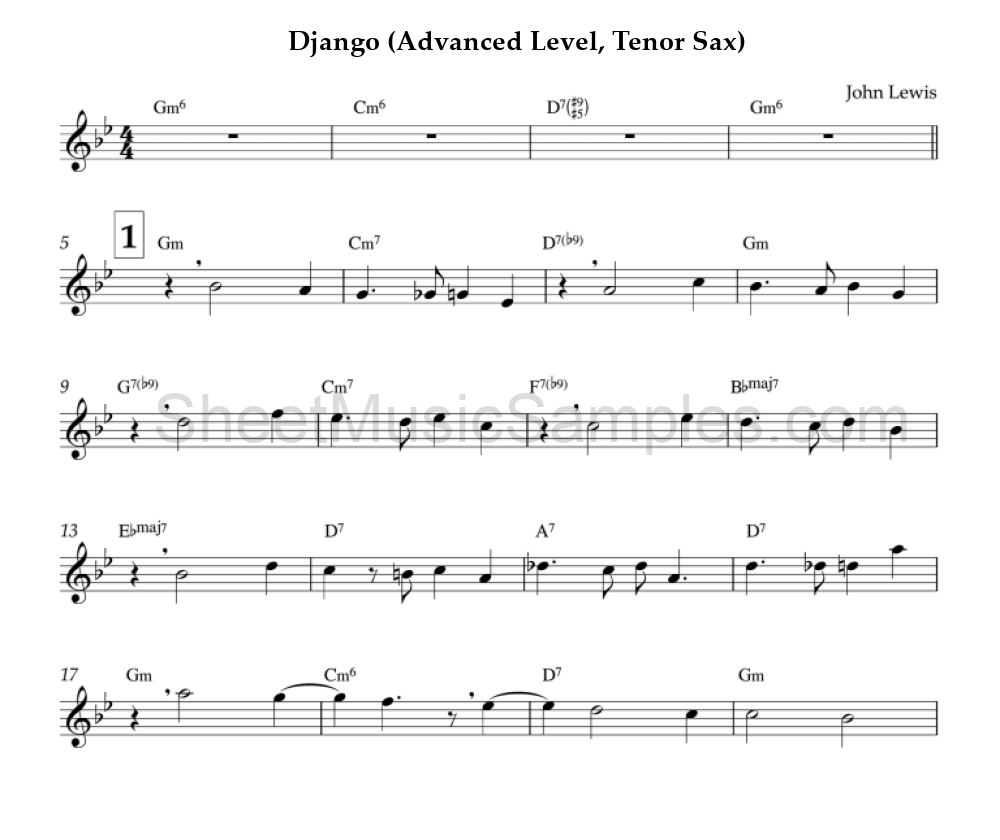 Django (Advanced Level, Tenor Sax)