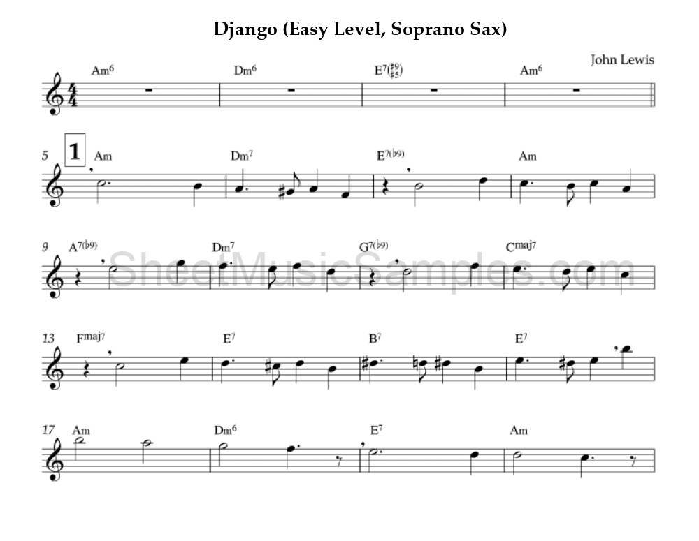 Django (Easy Level, Soprano Sax)