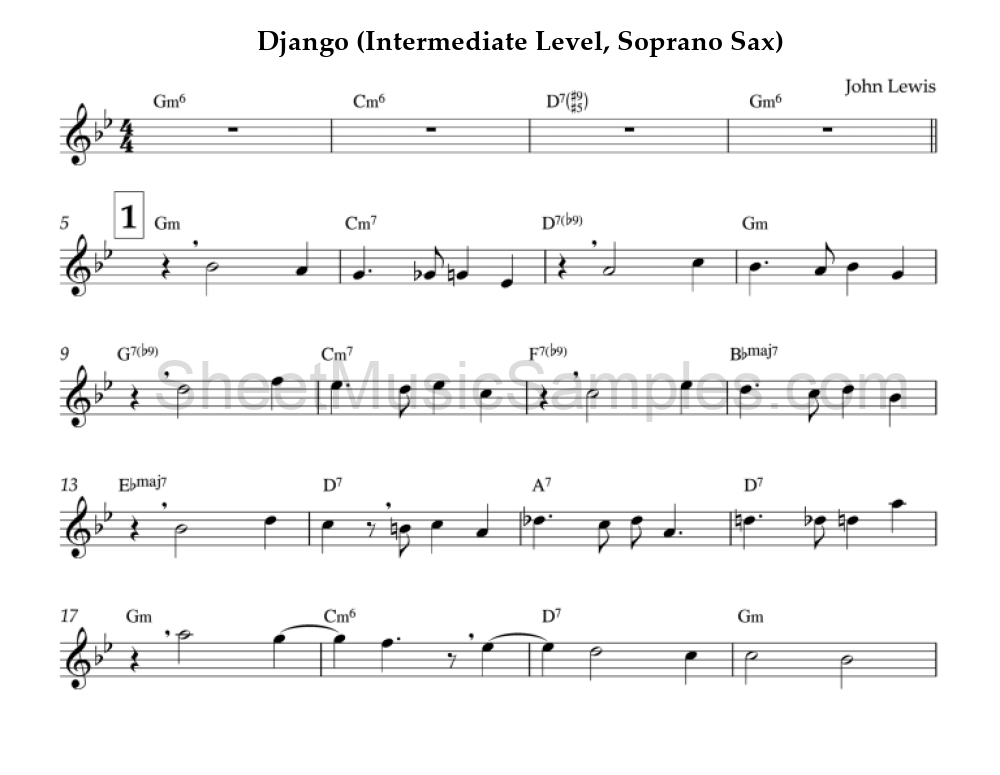 Django (Intermediate Level, Soprano Sax)