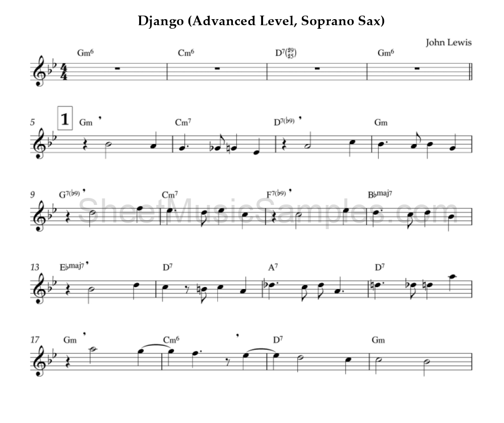 Django (Advanced Level, Soprano Sax)