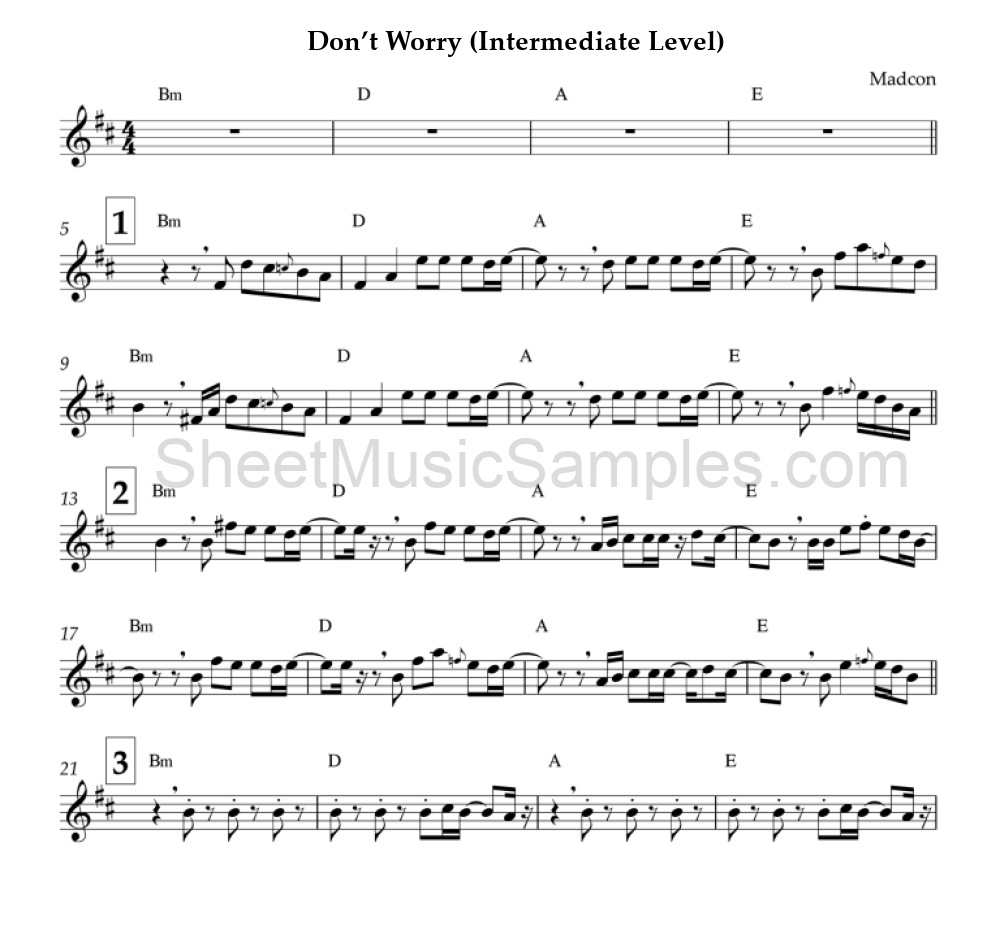 Don’t Worry (Intermediate Level)