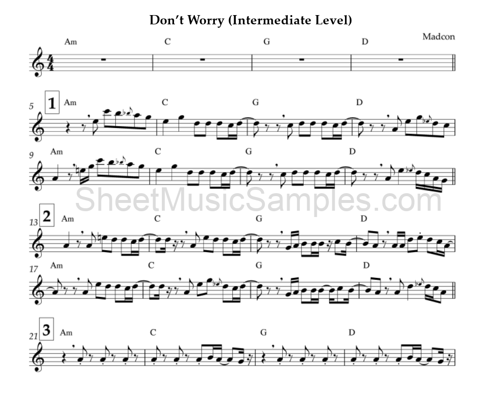 Don’t Worry (Intermediate Level)