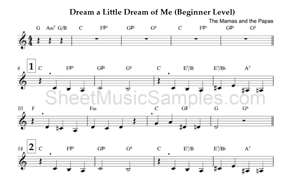 Dream a Little Dream of Me (Beginner Level)