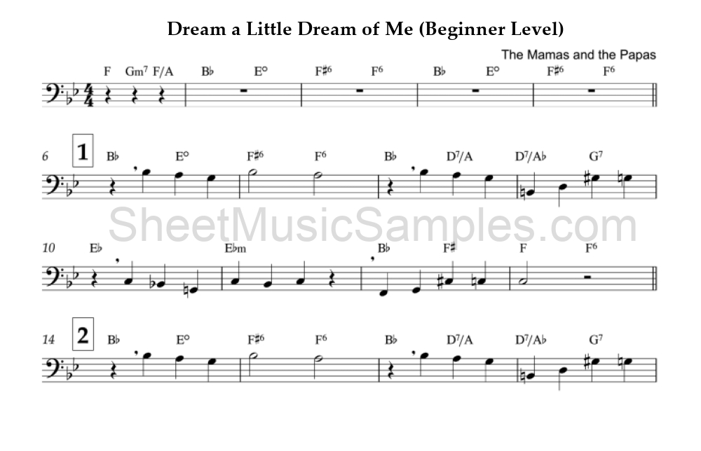 Dream a Little Dream of Me (Beginner Level)