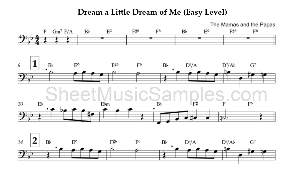 Dream a Little Dream of Me (Easy Level)