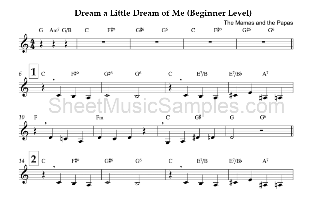 Dream a Little Dream of Me (Beginner Level)