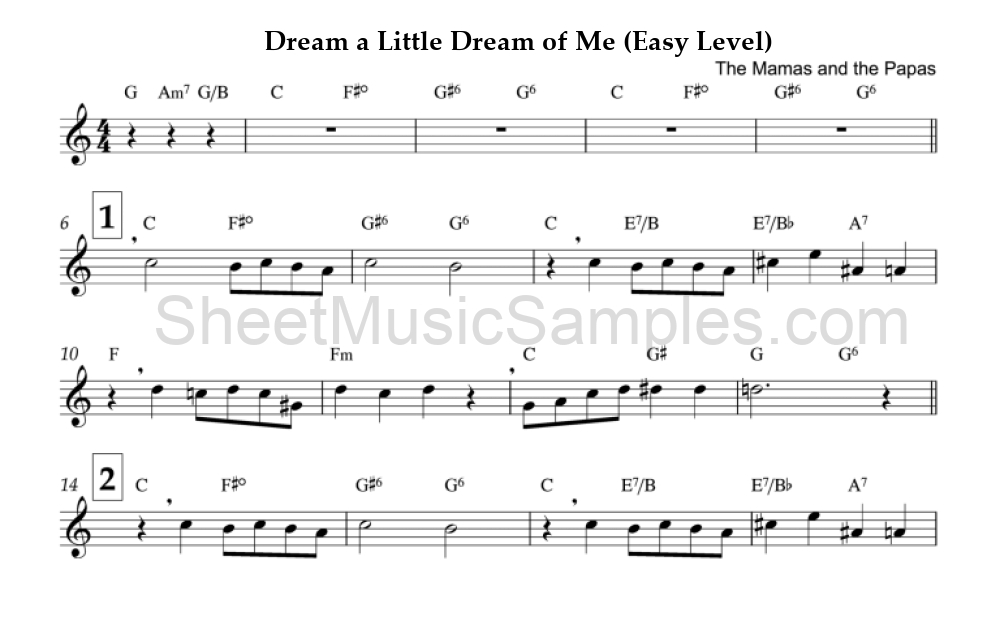 Dream a Little Dream of Me (Easy Level)