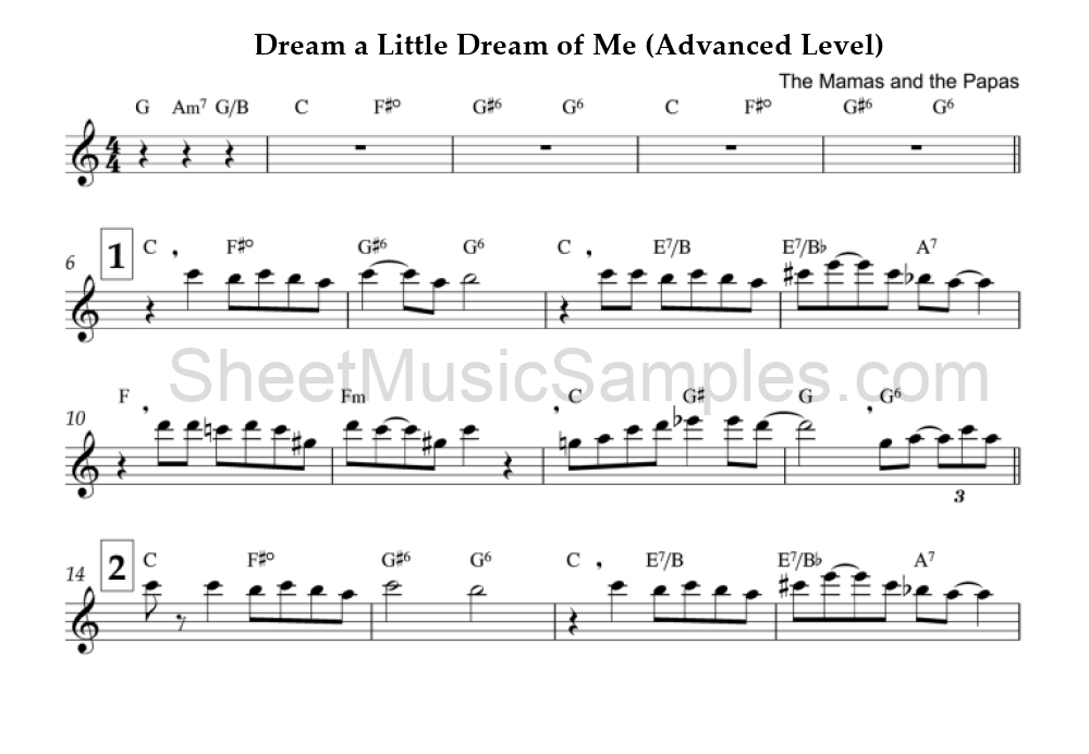 Dream a Little Dream of Me (Advanced Level)