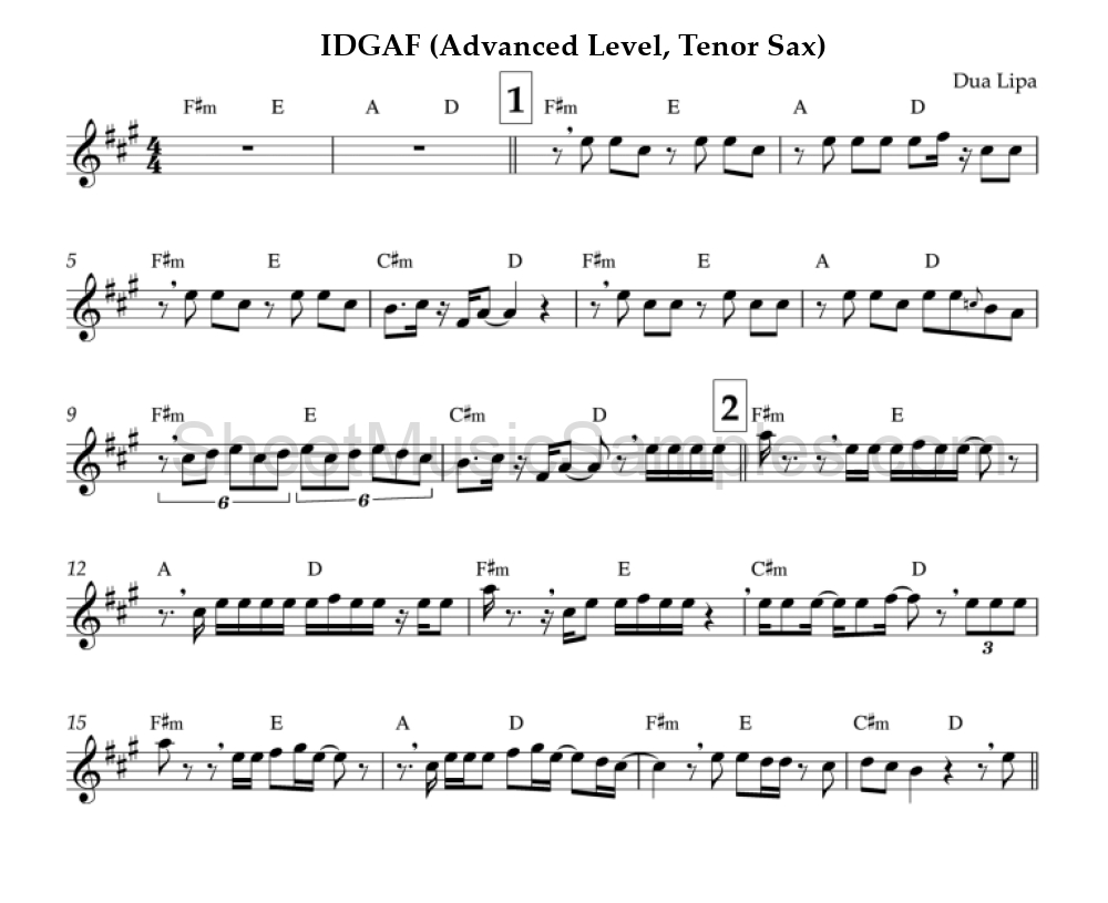 IDGAF (Advanced Level, Tenor Sax)