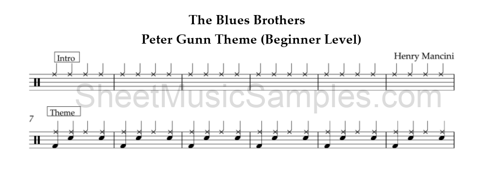 The Blues Brothers - Peter Gunn Theme (Beginner Level)