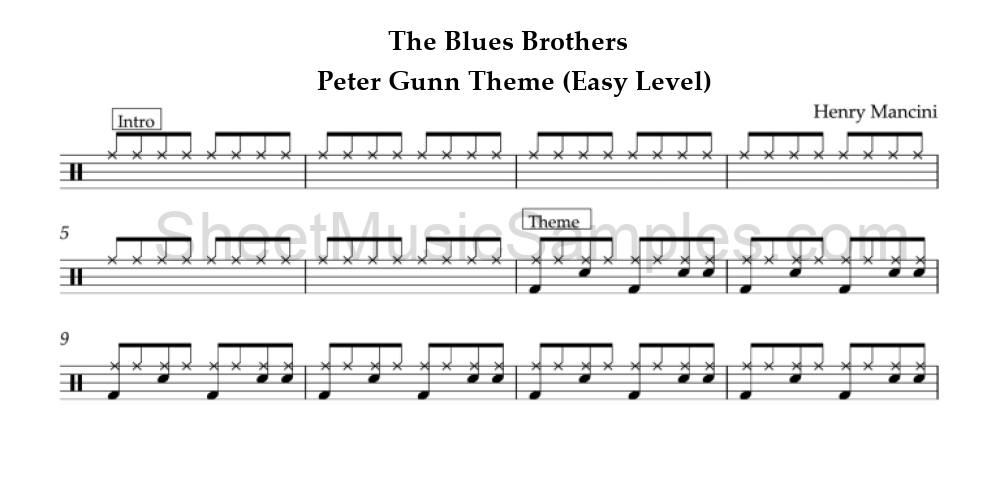 The Blues Brothers - Peter Gunn Theme (Easy Level)